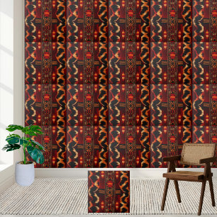 Warm Toned African Inspired Mönster Tile Kakelplatta