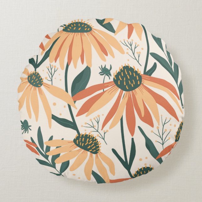 Warm Vår Round Pillow Rund Kudde (Framsidan)