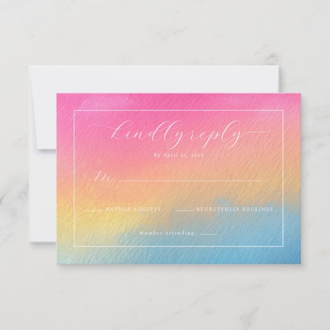 Warm Watercolor Gradient Invitation OSA Kort (Framsida)