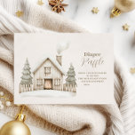 Warm Winter Cottage Diapper Raffle Tilläggskort<br><div class="desc">Vi firar en liten nybörjare med den mysiga vinterbabyduschdesignen. En charmerande,  handmålad bomull med en glödande kamerstam mellan snö-täckt gräs,  skapande en fridfull skogsmiljö. De mjuka tupptonerna och minimala nordiska estetiska ämnen för med sig värme och rustik elegans till säsong firande.</div>
