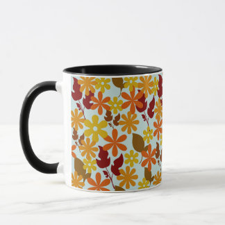 Warm Winter Floral Pattern – Cozy Retro Flower  Mugg