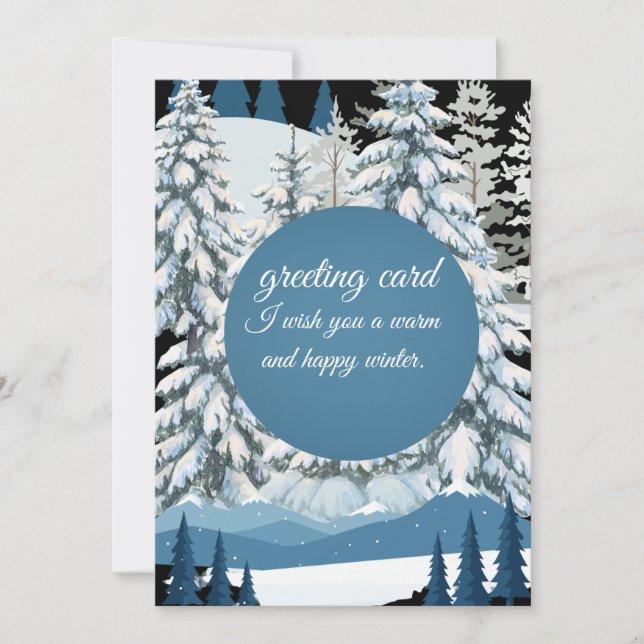Warm Winter Greeting Card Cozy Elegant Design Inbjudningar (Framsida)