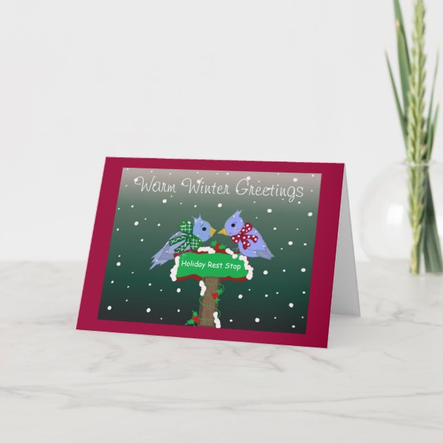 Warm Winter Hälsning Helgkort (Framsida)