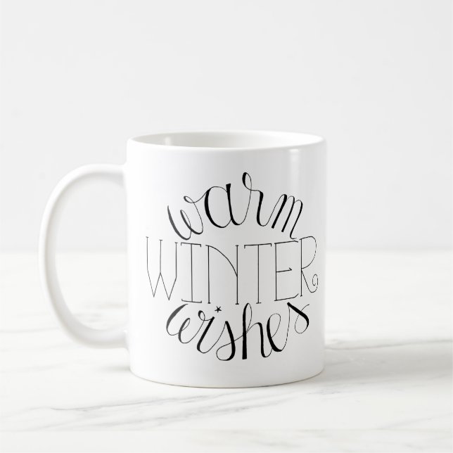 Warm Winter Önskemål Hand-Lettered Mugg (Vänster)