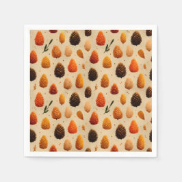 Warm Winter Pinecones Mönster Pappersservett