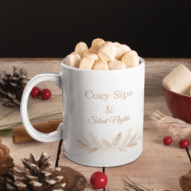 Warm Winter Sips Mug Kaffemugg (Warm winter sips with soft pines and gentle seasonal charm)