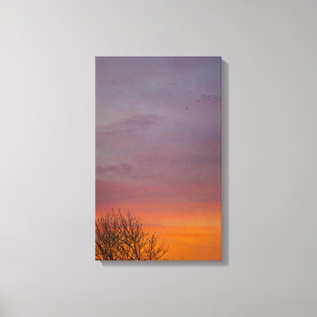 Warm Winter Sunrise, Ohio Canvastryck (Framsida)