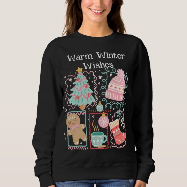 Warm Winter Wishes  T Shirt (Framsida)