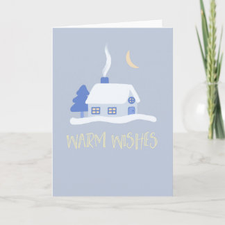 Warm Wishes Happy Holidays Christmas Winter Scene Kort