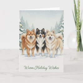 Warm Wishes – Icelandic Sheepdogs Holiday Card Helgkort