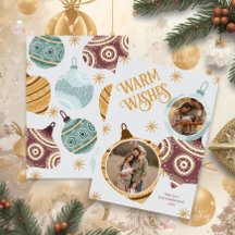 Warm Wishes Personalized Modern Ornament