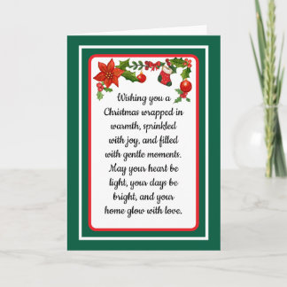 Warm wishes poinsettia christmas card helgkort