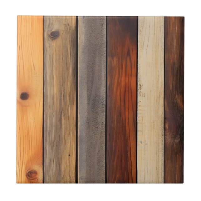Warm Wooden Board Mönster Kakelplatta (Framsidan)