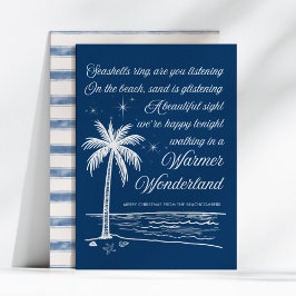 Warmer Wonderland Palm Tree Beach Christmas Julkort