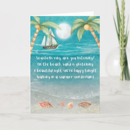 Warmer Wonderland Tropical Beach jul Helgkort