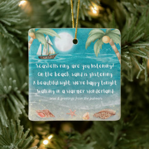 Warmer Wonderland Tropical Beach jul Julgransprydnad Keramik