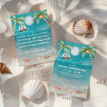 Warmer Wonderland Tropical Beach jul Party Inbjudningar<br><div class="desc">Ta med dig strandviber till firande med den här tropiska julfestinbjudan! Med handflatan träd, segelceller, mousserande sand och en segelbåt som driver över ett månbelyst hav, har framsidan en text som är satt till "Winter Wonderland" med en tropisk snodd. Anpassa baksidan med dina party-detaljer. Din information om party kan vara...</div>