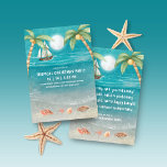 Warmer Wonderland Tropical Beach jul Party Inbjudningar<br><div class="desc">Den tropiska julfesten har en måndagsljusstrand med segelfyrar och avlyssningssand, handflatan träd, och en frakt som seglar i turkoshavet. Texterna är i "Winter Wonderlands" melodi, men med en tropisk tvist som säger: "Seashells ring, lyssnar du? — På stranden snurrar sand - En vacker syn, vi är lycklig i kväll -...</div>