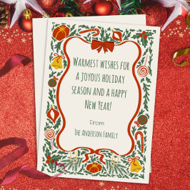 Warmest Wishes Flat Holiday Card Julkort