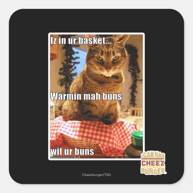 Warmin mah buns fyrkantigt klistermärke (Framsida)