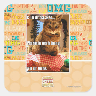 Warmin mah buns fyrkantigt klistermärke