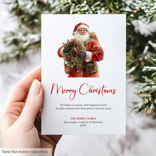 Warmish Santa Claus Traditional Festive Christmas  Julkort (Warmish Santa Claus Traditional Festive Christmas Card)