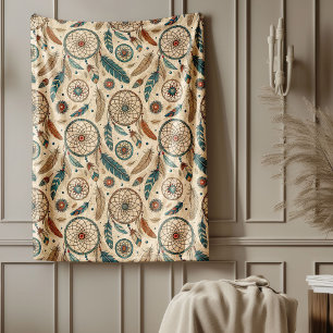 Warmth Stil Cultural Tribal Native Dreamcatcher Fleecefilt