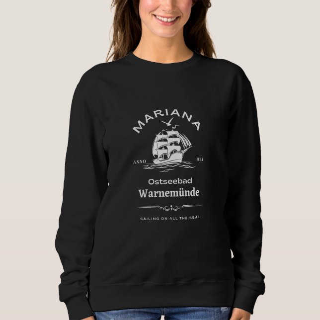 Warnemünde Ostseebad-Mariana-Schiff & Möwe- Warne T Shirt (Framsida)