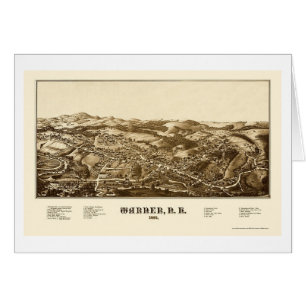 Warner panorama- karta för NH - 1887 Hälsningskort