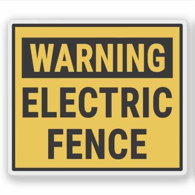 Warning Electric Fence Klistermärken (Framsida)