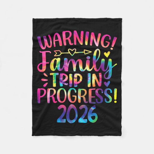 Warning Family Trip In Progress 2026  Fleecefilt (Framsidan)