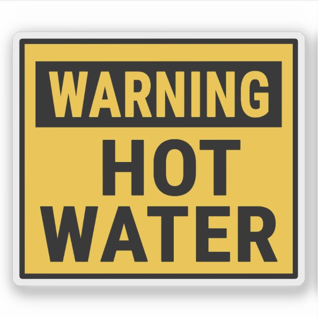 Warning Hot Water  Klistermärken (Framsida)
