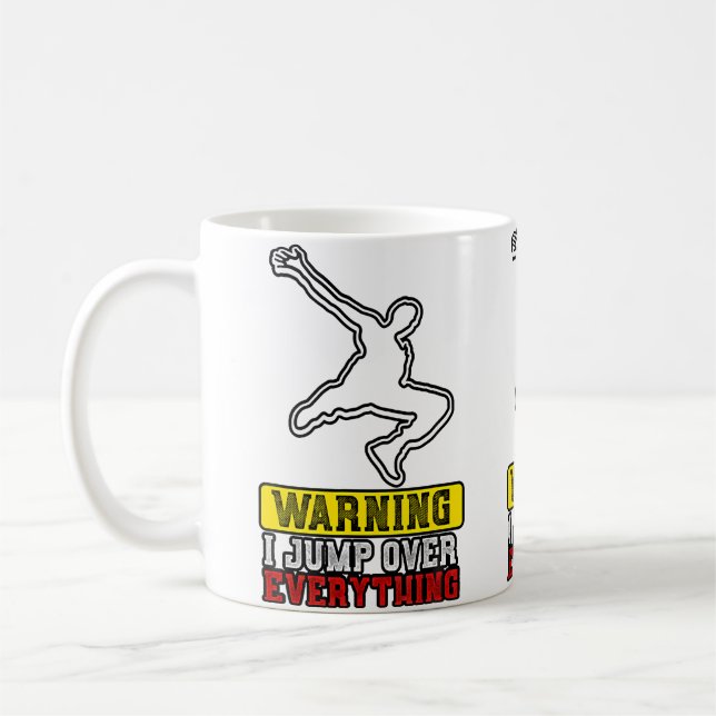 Warning I Jump Over Everything - Free Running Park Kaffemugg (Vänster)