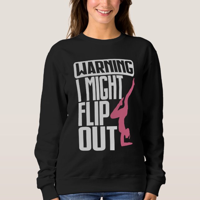 Warning I Might Flip Ou Gymnastics Gymnast T Shirt (Framsida)