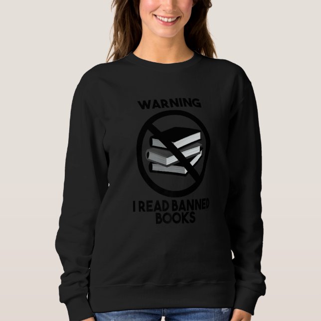 Warning I Read Banned Books Rebel Readers T Shirt (Framsida)
