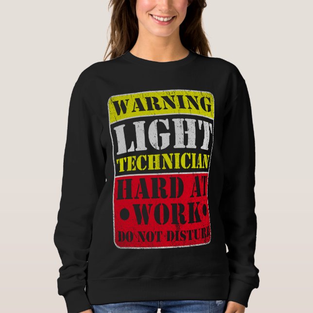 Warning Lightning Technician at Work Do Not Distur T Shirt (Framsida)