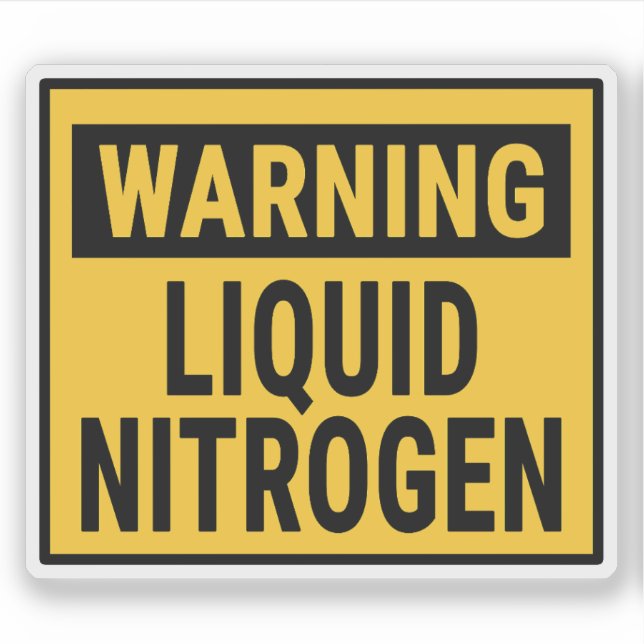 Warning Liquid Nitrogen  Klistermärken (Framsida)