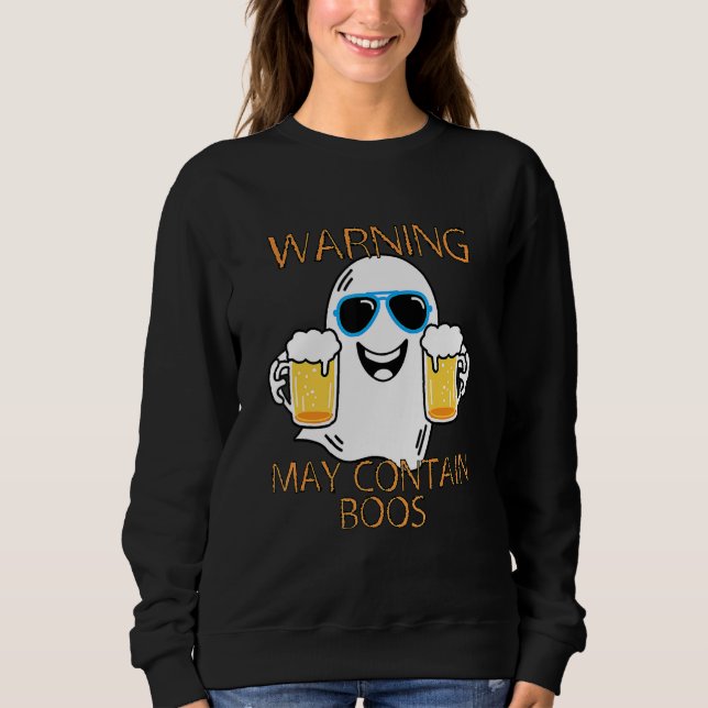 Warning May Contain Boos Mens Halloween T Shirt (Framsida)