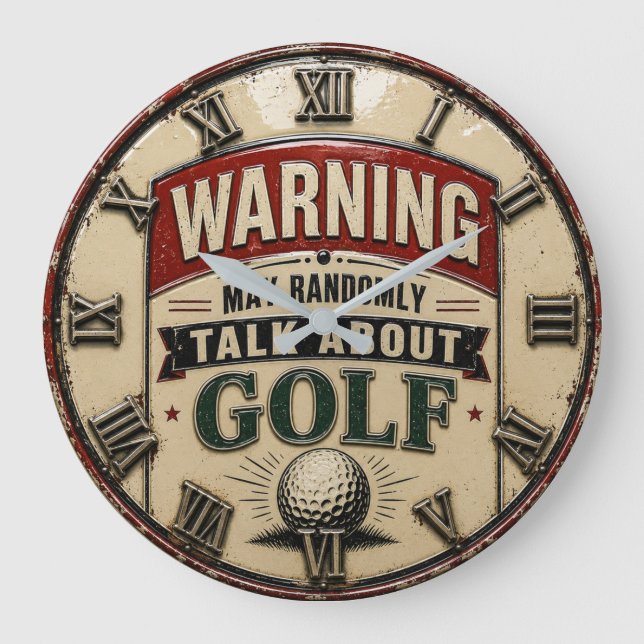  Warning May Randomly Talk About Golf  Stor Klocka (Framsida)