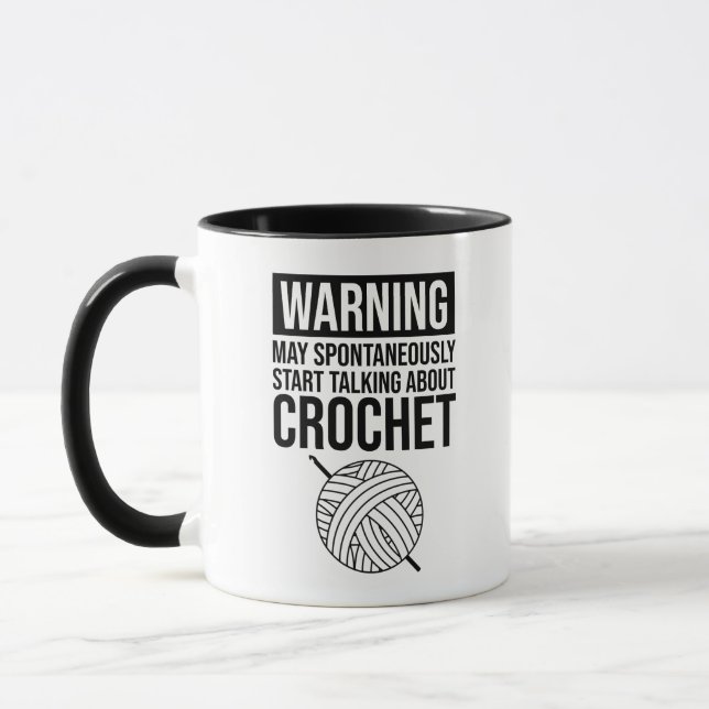 Warning - May Start Talking About Crochet Mugg (Vänster)
