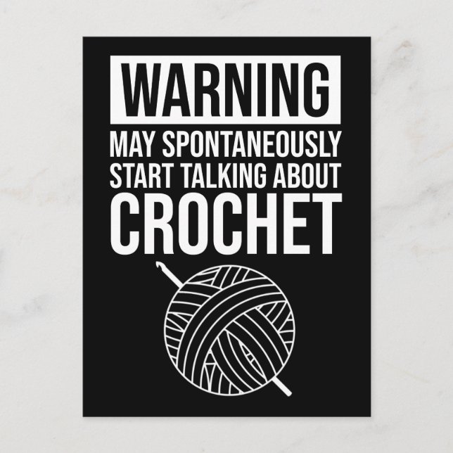 Warning - May Start Talking About Crochet Vykort (Framsida)