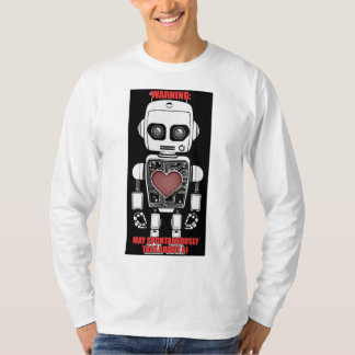 Warning: May Talk About AI Men's White Long Sleeve T Shirt