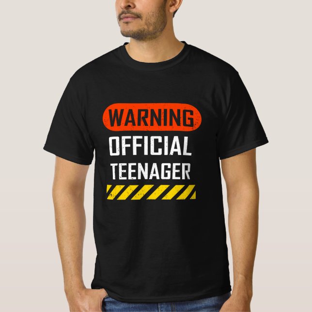 Warning Official Teenager  - 13th Birthday Gift T Shirt (Framsida)