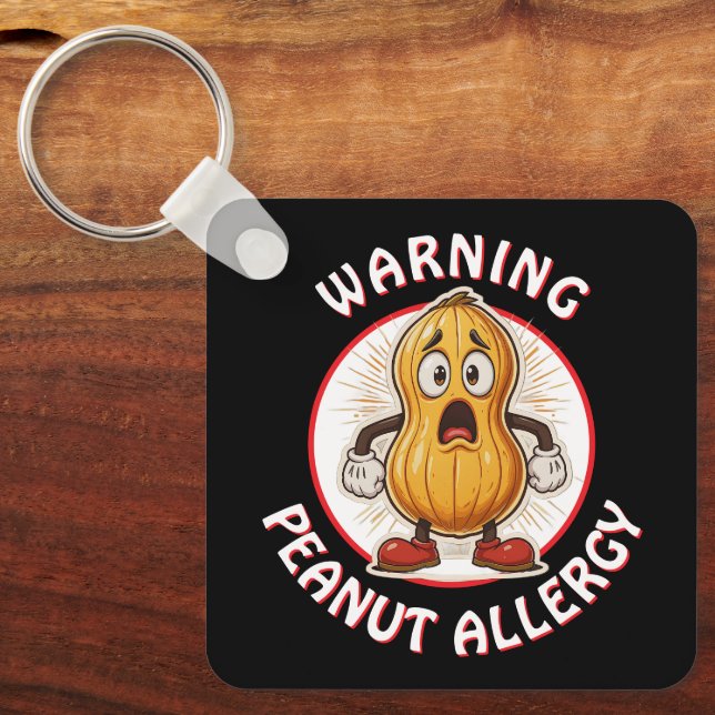 Warning Peanut Allergy Alert   Nyckelring (Framsida)