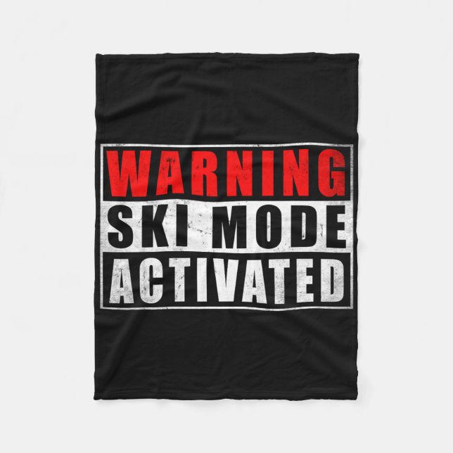 Warning Ski Mode Activated 1  Fleecefilt (Framsidan)