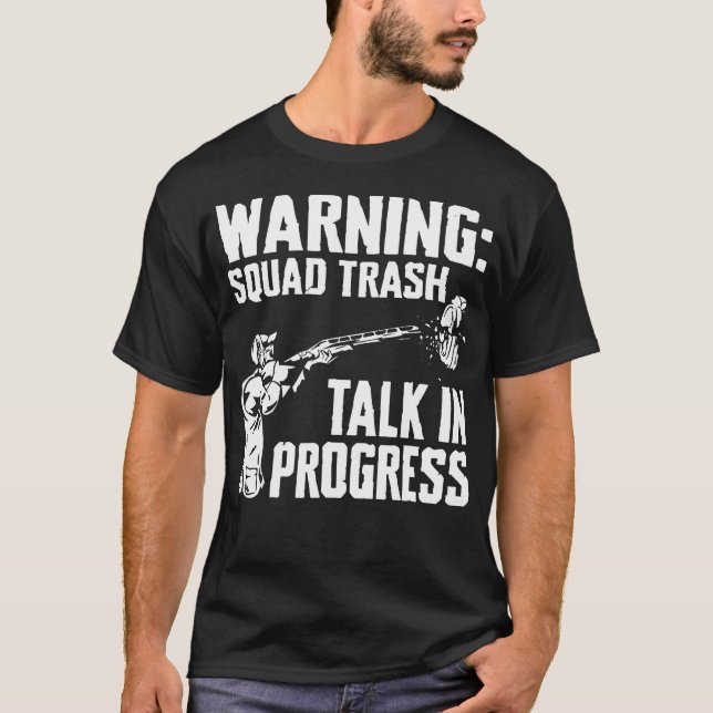 Warning Squad Trash Trap Shooting Clay T Shirt (Framsida)