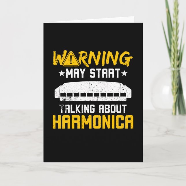 Warning Start Talking About Harmonica Kort (Framsida)