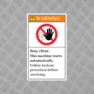 Warning Stay Clear Label Klistermärken
