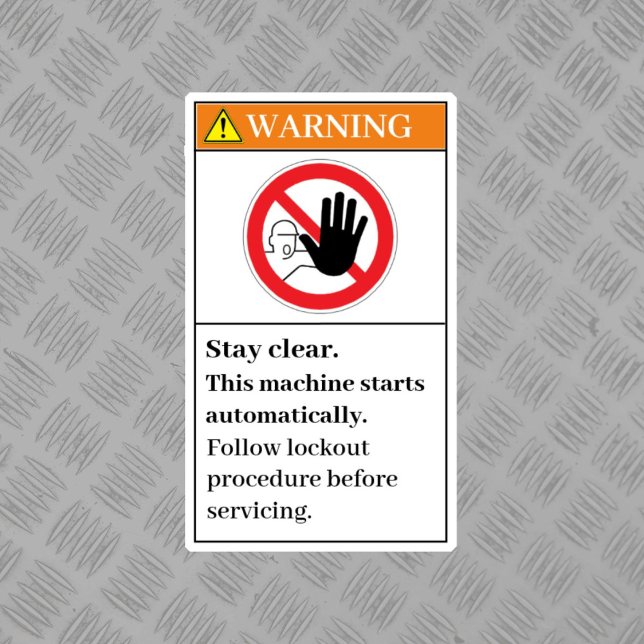 Warning Stay Clear Label Klistermärken (Skapare uppladdad)