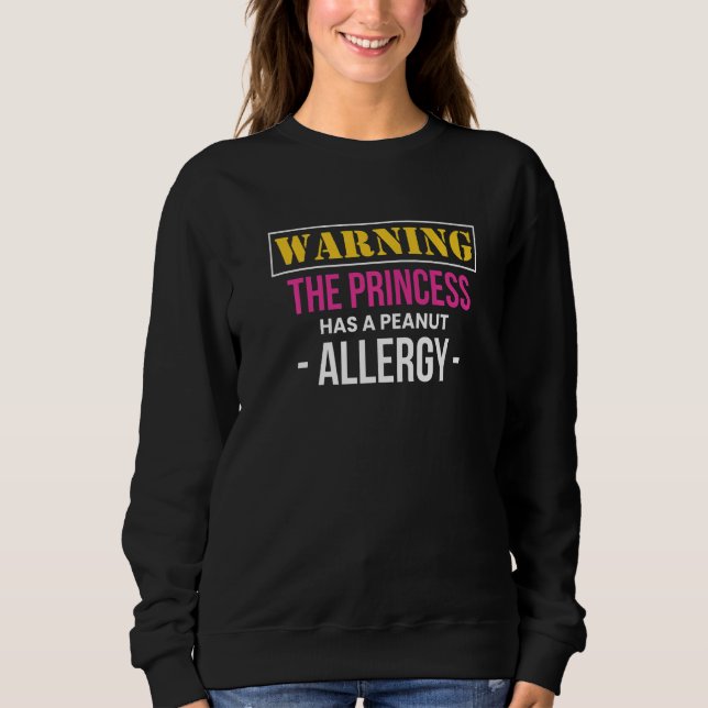Warning The Princess Has A Peanut Allergy   T Shirt (Framsida)